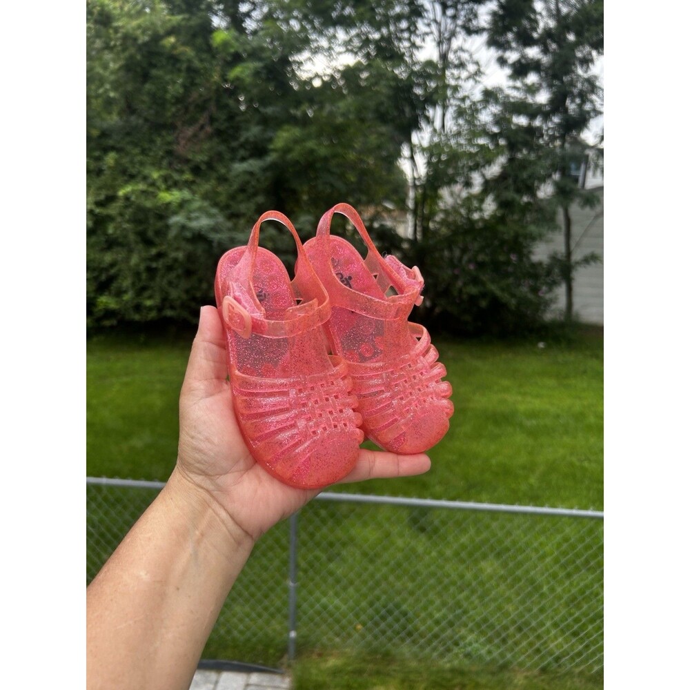 Circo Girls Pink Glitter Jelly Sandals Size 7/8 Toddler